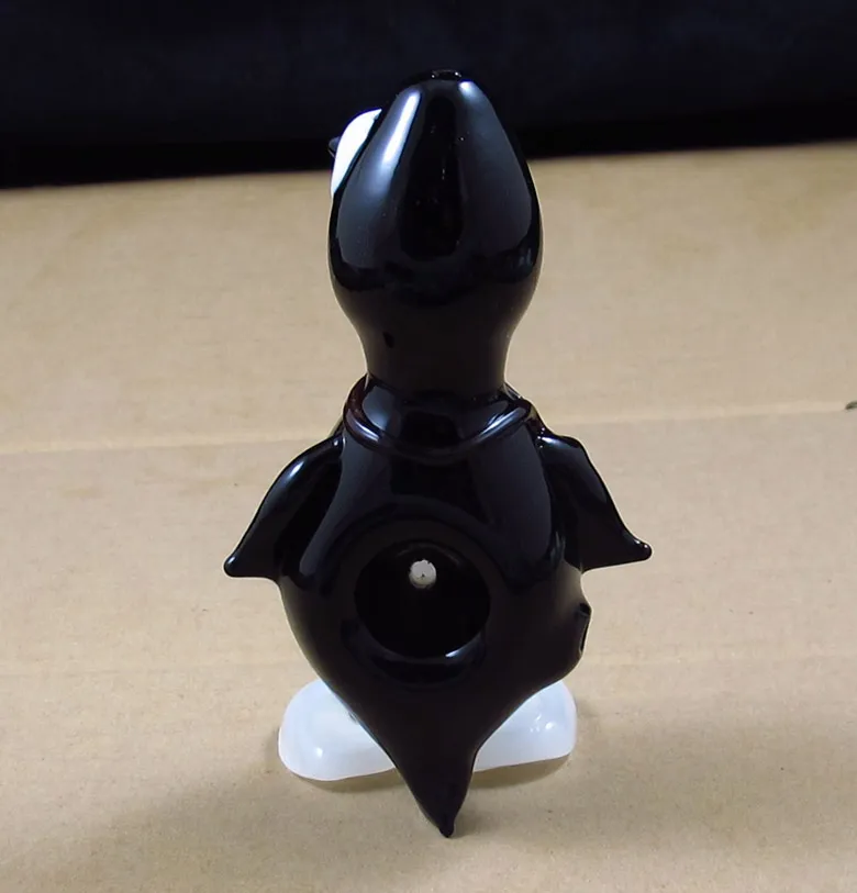 Pinguino stile popolare vetro soffiato a mano fumo fumo mano pipa animale cucchiaio Altezza: 4,7 pollici
