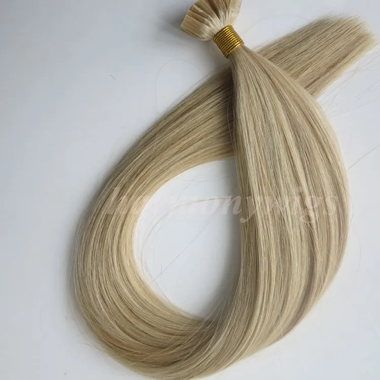 미리 접착 된 헤어 익스텐션 플랫 팁 모공 인체 모발 50g 50Strands 18 20 22 24inch M27613 브라질 인디언 헤어 제품