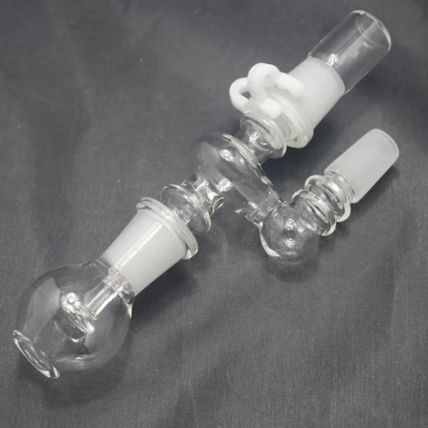 Glas-Ölrückgewinnungs-Set mit 90-Grad-Verbindung, 18-mm-Außenverbindung mit weiblicher Kuppel, mit Keck-Clip für Glasbong-Wasserpfeifen