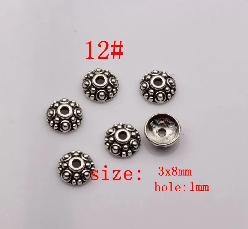 Antique silver Alloy 14- Style Flower Bead Cap For Jewelry Accessories mm30