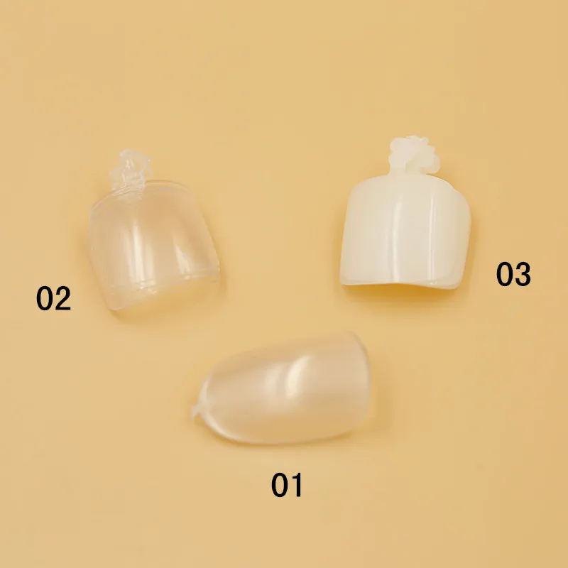 Fake Nails Nail Art False Acrylic Fake Nail Tips 3 bags (500 pcs/bag) oval Nail Tips Clear Natural False Toe Nails G3