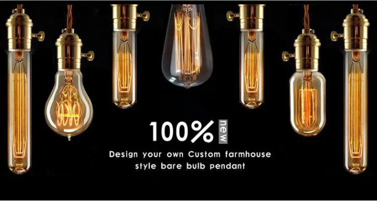 40W العتيقة الرجعية عتيقة Edison Light Bulb E27 المصابيح الإضاءة المتوهجة ST64 Filament Bulb Edison Lamp Tiptures Home Decoration.