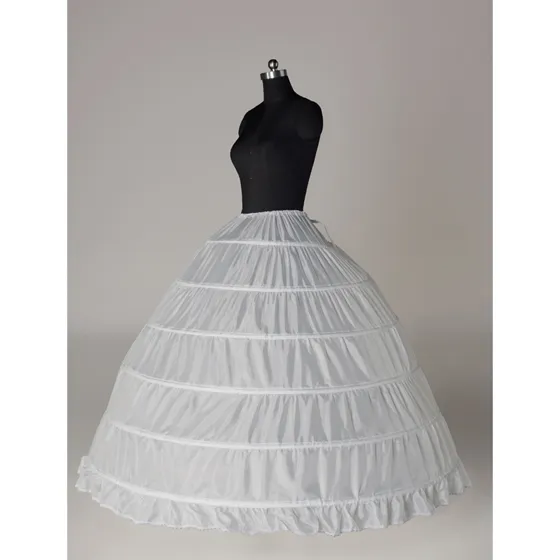 6 hoop petticoat för bollklänning klänning bröllop tillbehör quinceanera klänningar röd svart vit 110-120cm diameter underkläder crinolin