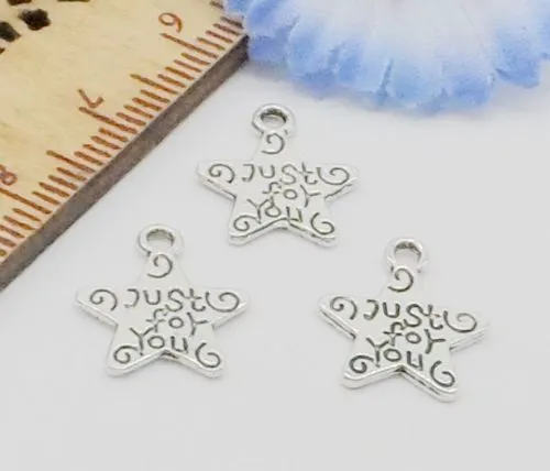 200 Stück tibetisches Silber, Alphabet-Charms, Anhänger, baumelnde Perlen, passend für europäische Armbänder, 24 mm