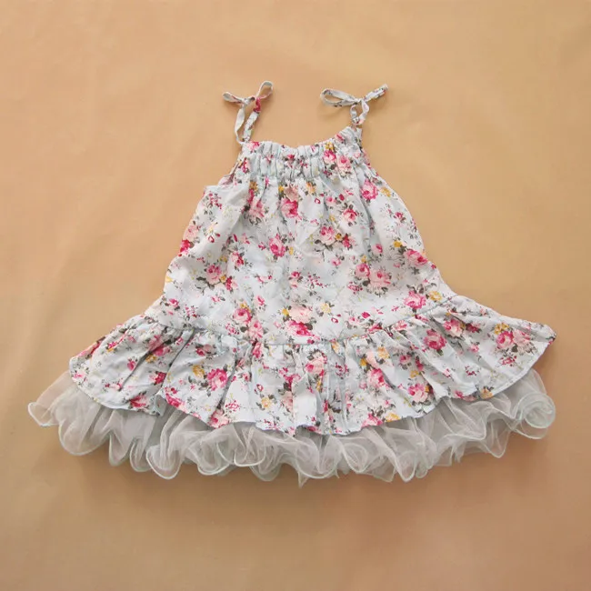 Baby Girl Kids Vintage Flower Tutu sukienka Kwiatowa sukienka Tutu Pettispyrt Tiulle Spódnica koronkowa sukienka Tube sukienka baletowa sukienka Princess Pink9375319