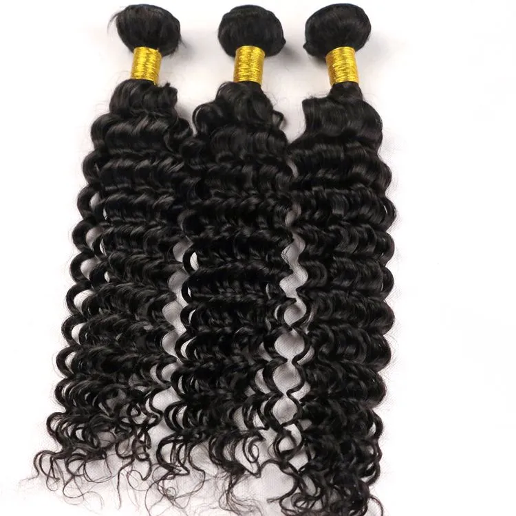 밍크 버진 헤어 익스텐션 브라질 헤어 번들 딥 컬리 Wefts 8-34 인치 처리되지 않은 페루 인도 말레이시아 보헤미안 헤어 위브