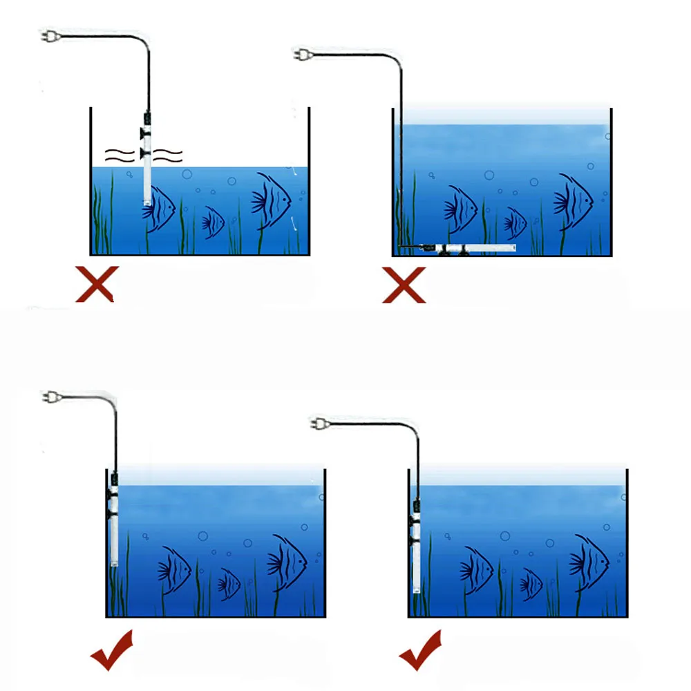 Tige chauffante de chauffage Submersible de mode 25W pour le réglage de la température du réservoir de poissons en verre d'aquarium 220240V accessoires d'aquariums7463096