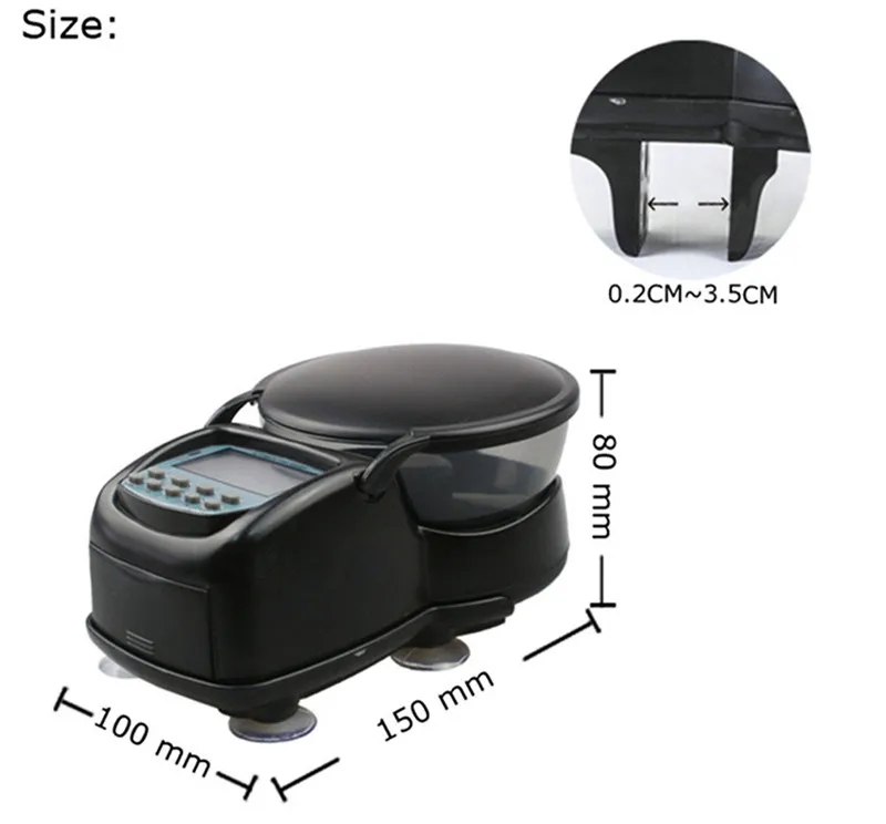 Aquário Automático alimentador de peixes alimentos tanques de peixe alimento timer automático Distribuidor digital Saída prática ajustável para home5038725
