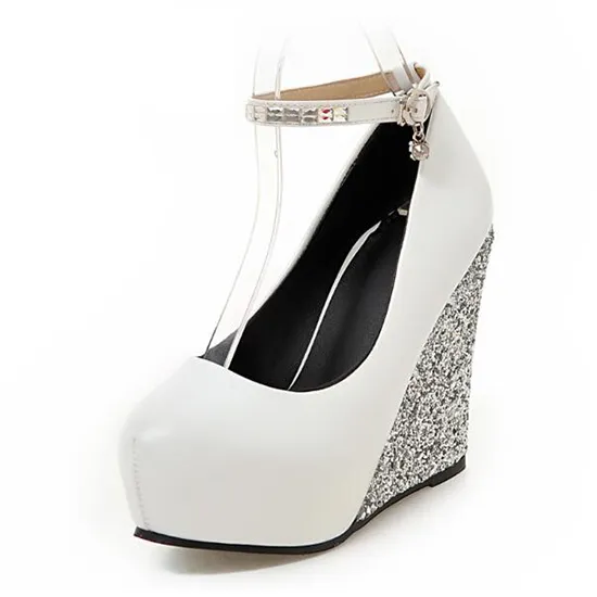 Wedge wedding shoes uk sale
