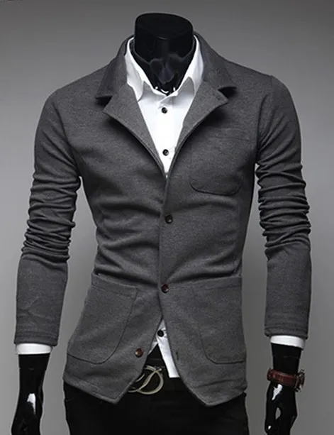 Partihandel-Hot Sale 2015 Ny Design Mens Brand Blazer Jacket Sucka Jacka Casual Men Passar Blazer Män Storlek M ~ XXL