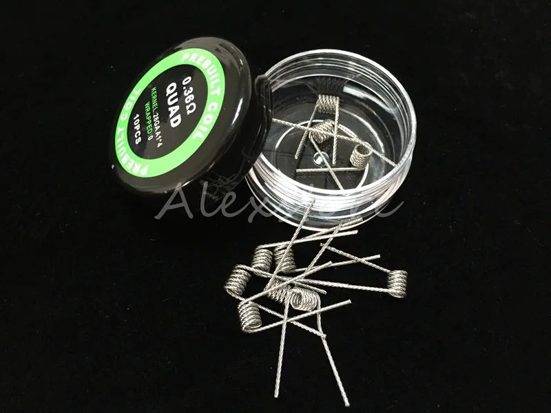 Flat twisted wire Fused clapton coils Hive premade wrap wires Alien Mix twisted Quad Tiger 9 Different Heating Resistance /box for RDA