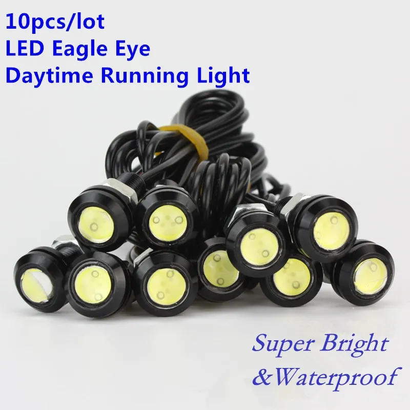 10 stks LED Mini Eagle Eye Parking Daytime Driving Tail Light Backup DRL Mistlamp Bout op Schroef Auto Verlichting LED agle Eye Lamp