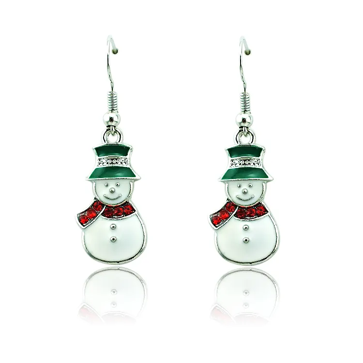 Charms orecchini di alta qualità Moda ciondola la sciarpa di strass Natale pupazzo di neve orecchini per le donne Regali di Natale gioielli