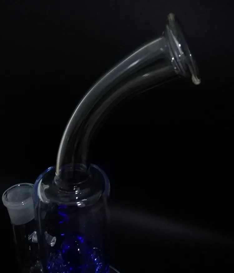 Boll Perc Glas Vattenrör Bong Hookah Perc Shisha Bent Neck Bubbler 18.8mm Kvinna Joint I lager