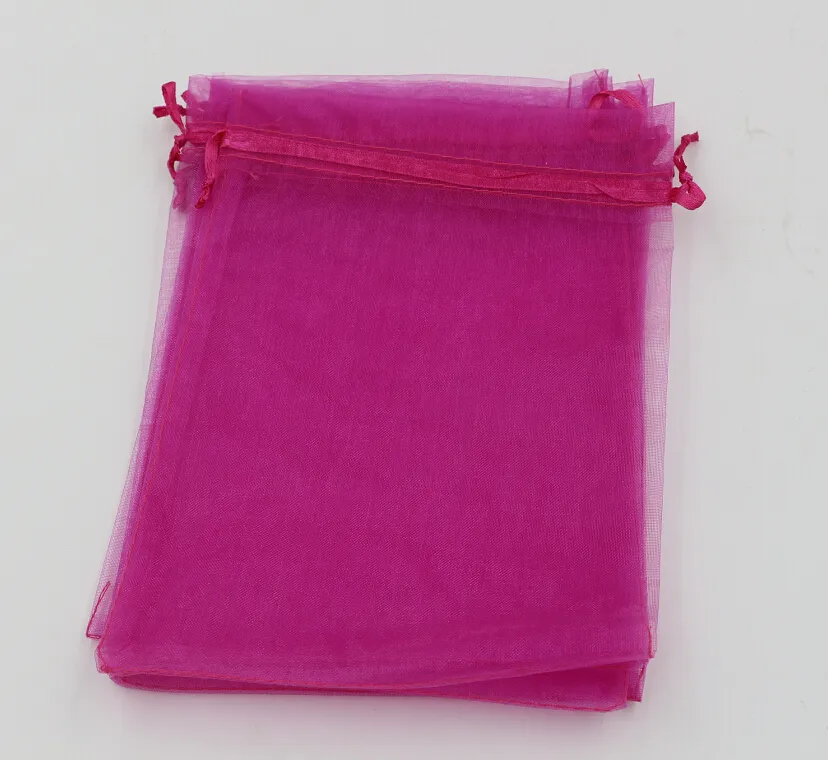 Rose Red Organza Jewelry Gift Pouch Bags For Wedding favors beads jewelry 7x9cm 9X11cm 13 x 18 17x23cm 20x30cm 316245f