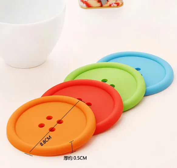 Silicone Button Coasters Cup Coaster Table Tea Mug Cushion placemat Cup Coaster Mat Pad Drinks holders 
