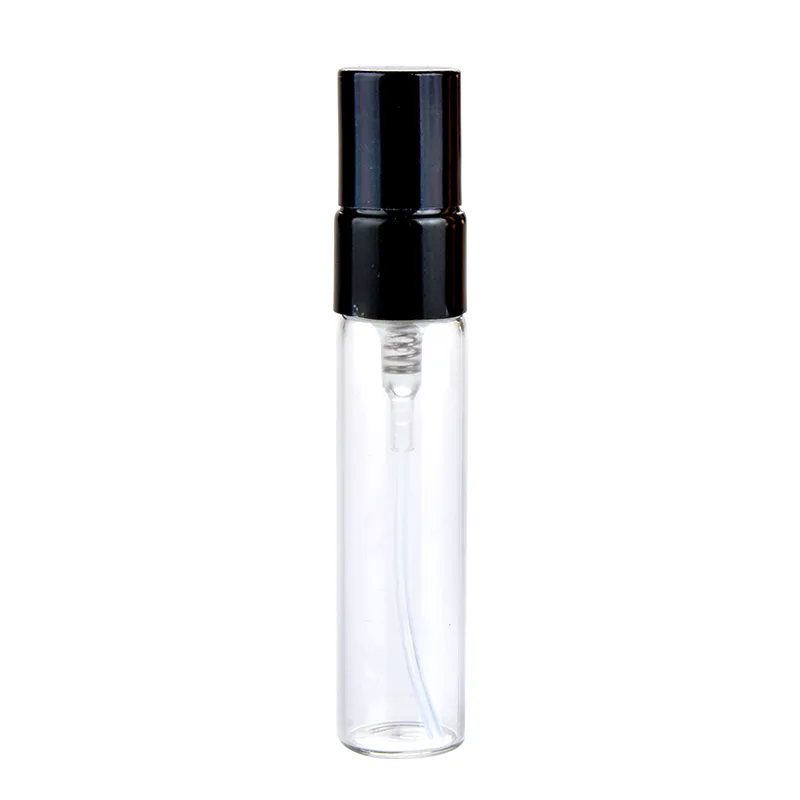 100 sztuk / partia 5 ml Wysokiej jakości przenośne szklane butelki perfum atomizer przenośne Condenetori Kosmetyczne Vuoti z pompą aluminiową