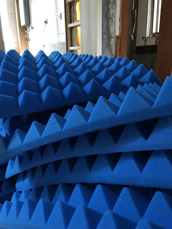 Couleur bleue Grande taille 50X50X5CM Mousse Acoustique Studio  D'enregistrement Ktv Pyramide Éponge Panneau Acoustique Élimination Du  Bruit Studio