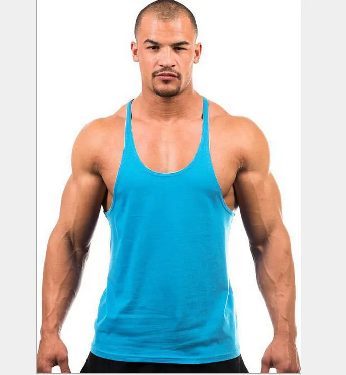 Fitness Mannen Blank Stringer Katoen Tank Top Singlet Bodybuilding Sport Hemd Kleding Gym Vest Spier Singlet voor 8627199