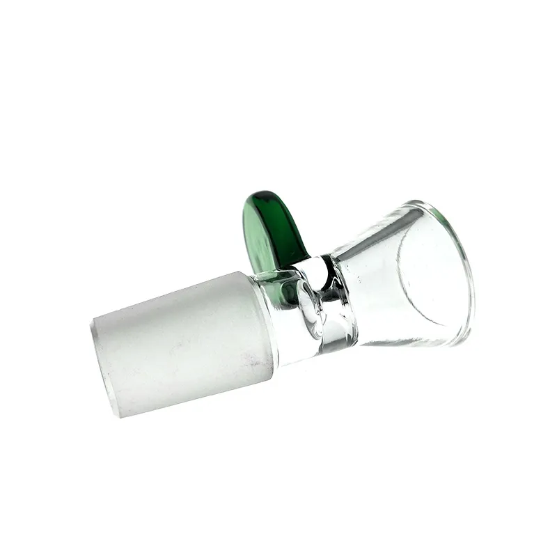 Poignée verte en verre transparent en verre bang en bois pour les piles à eau de gréement en verre avec un joint femelle de 14 mm / 18 mm
