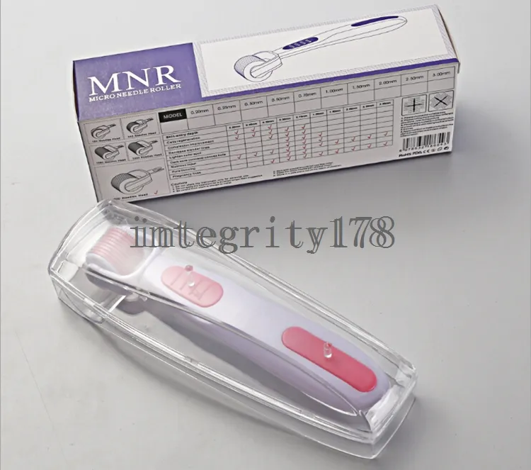 Makeup Tool Cosmetic Dermaroller MNR Derma Roller med 600 nålar, mikronedelrulle 0,25 mm-2,5 mm utbyteshuvud
