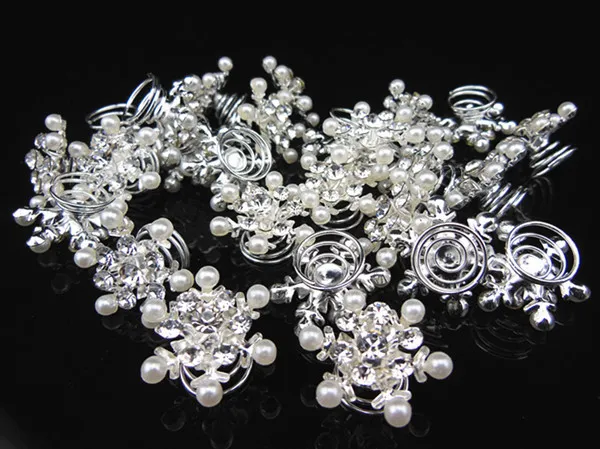 Bijoux à la mode 100 pièces flocon de neige perle cristal mariée mariage bal épingles à cheveux accessoire de cheveux cristal torsions épingles à cheveux