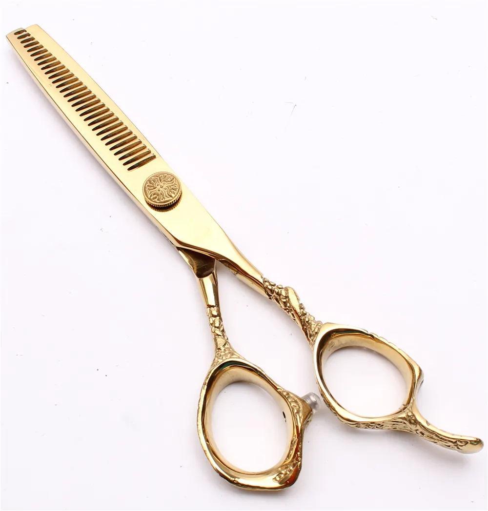 C9001 6quot JP 440C Customize Logo Laser Sell Gold Professional Human Hair Scissors Barbers039 Hairdressing Scissors Cutt6455257