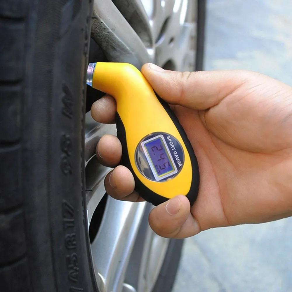 Nuovo manometro della pressione dei pneumatici rotella della gomma Air Tester LCD portatile digitale di diagnostica Strumenti di riparazione auto Moto
