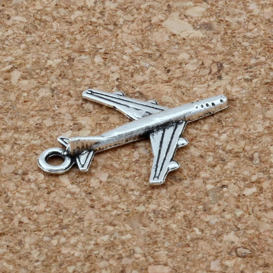 Legierung Flugzeug Charms Anhänger für Schmuckherstellung Armband Halskette DIY Zubehör 16x22mm Antik Silber 200Stk A-115