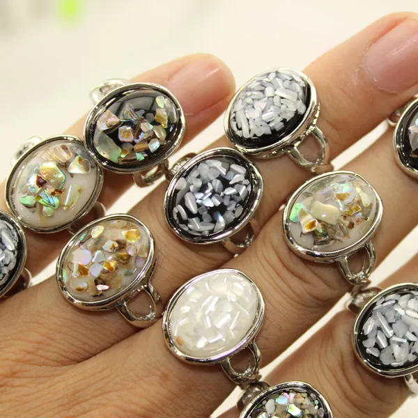 new arrival whole mix color gemstone rings whole ancient silver ring fashion jewelry vintage style rings207n