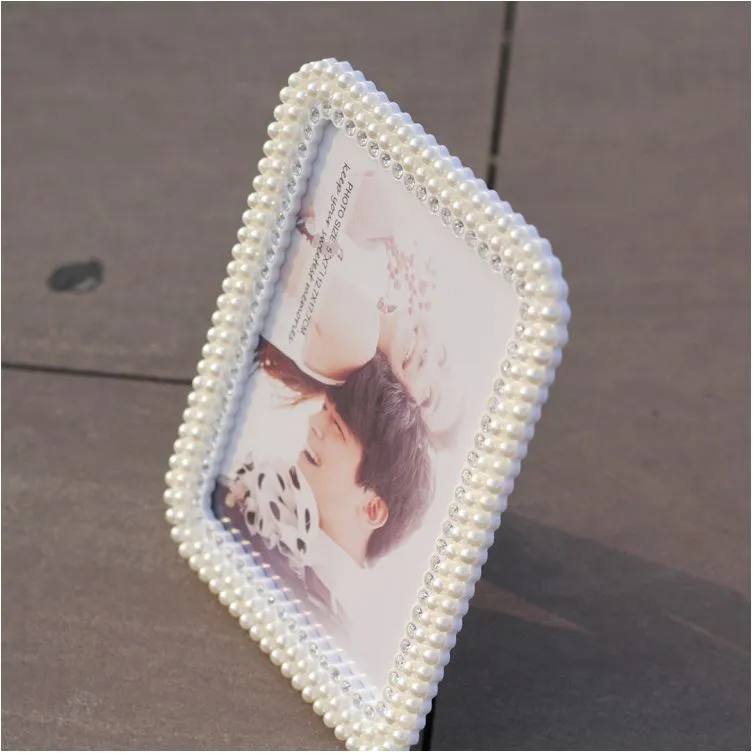 Pearl Ramka na zdjęcia Handmade Crystal Diament Rhinestone Studio Ramki Dekoracja Ramki 5 