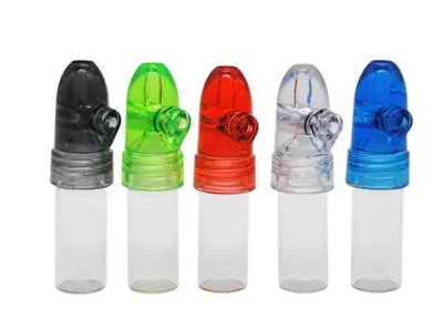 Hot Snuff Bullet Box Dispenser Snuffer 67mm Höjd Acrylic Glas Snader Rocket Snuff Bottle Snuff Snare Sniffer Dispenser