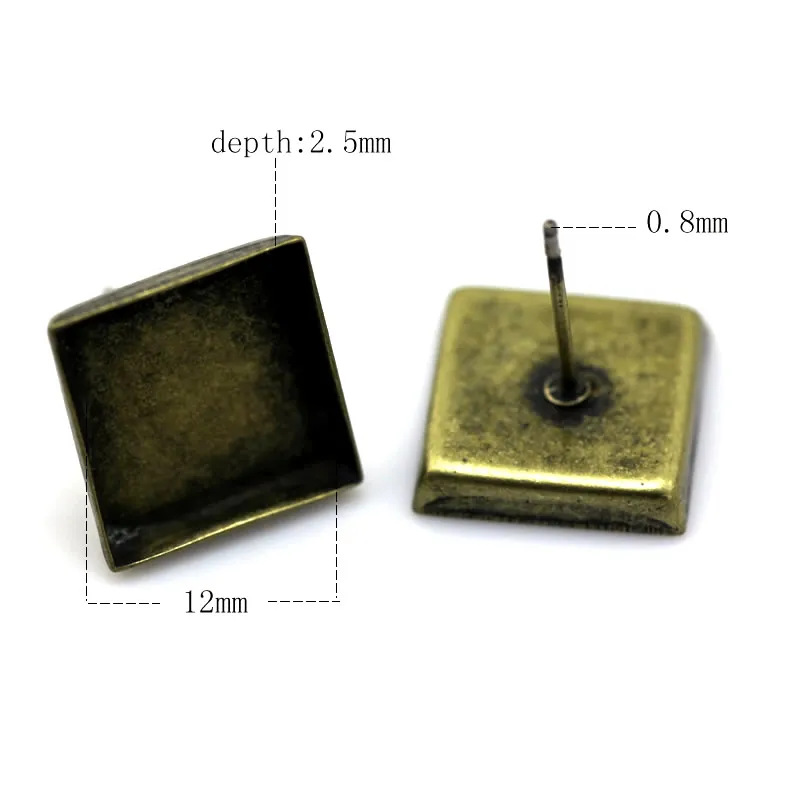 Beadsnice Ohrstecker-Basis-Ohrring-Lünette mit quadratischer Fassung für Ihre Schmuckherstellung, Ohrring-Komponenten im Ganzen, ID 322299895765