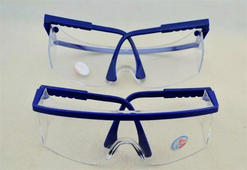 Nieuwe Collectie Verstelbaar Blauw Frame Dental Dust-Proof Sediment Controle Beschermende Oog Splash Goggles Veiligheidsbril 10 stks / partij