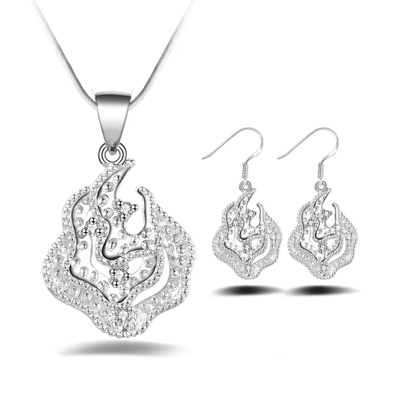 Frete grátis moda de alta qualidade 925 prata Característica Com jóias com diamantes 925 colar de prata presentes do feriado do Dia Dos Namorados hot 1653