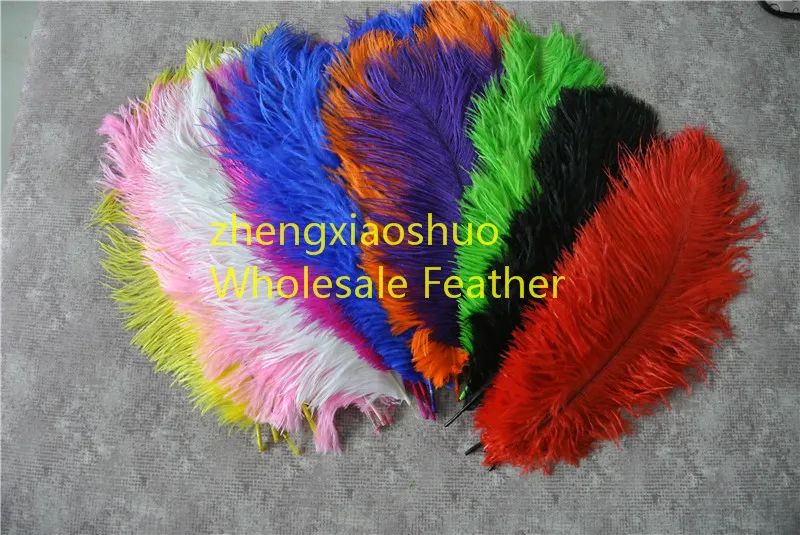 wholesale 12-14inch Ostrich Feather Plume Royal bule,Turquoise,Hot Pink,Yellow,Purple,White For wedding centerpiece