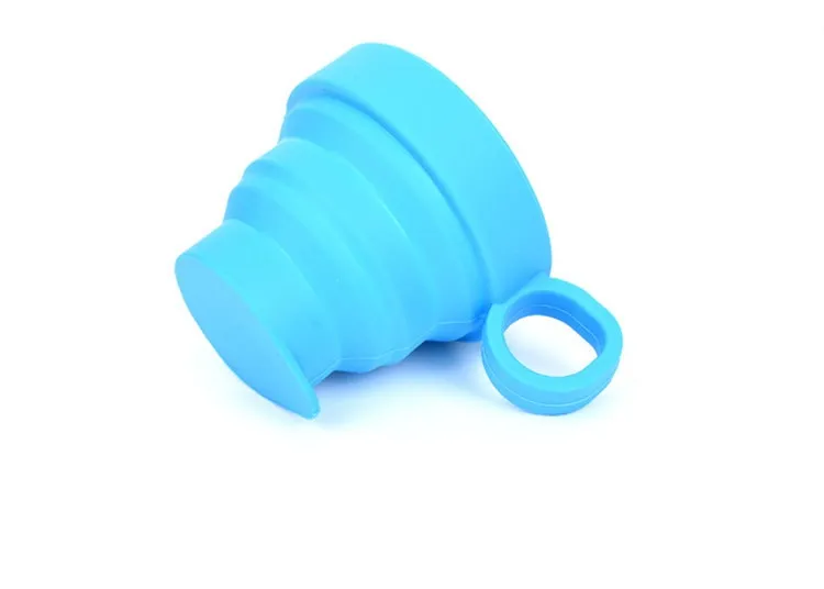 Telescopic Collapsible Silicone Travel Cups with Handle Up Drinking Cups Folding Travel Camping Cup IC885