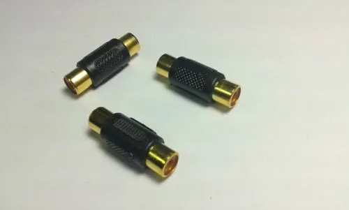 10 pcs RCA Acoplador Phono Fêmea para Adaptador de Conector de Vídeo de Áudio Feminino OURO