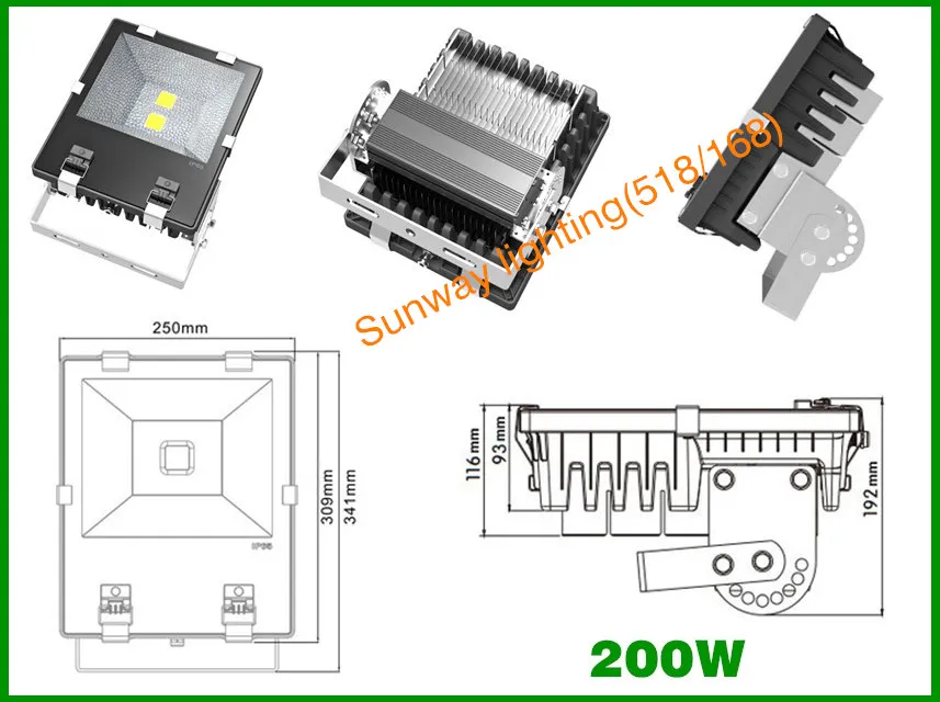 Mean Well Drivers 100W 200W 300W 400W projecteur Led IP65 auvent extérieur Led lumières d'inondation AC 110-240V garantie 5 ans