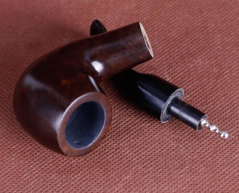 Mini pipa portatile in ebano con filtro staccabile, martello curvo, in ebano piccolo