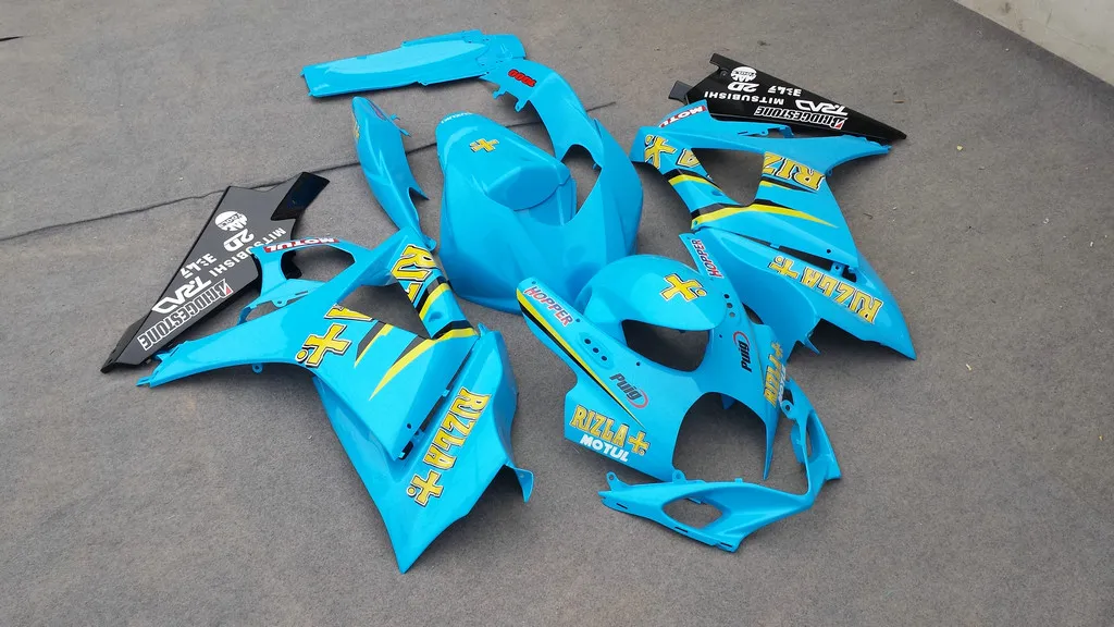 Motocycle Fairings Body Kit för Suzuki 2007 2008 GSXR1000 GSX R1000 K7 07 08 GSXR 1000 R1000 Blue Fairing Bodywork SX99