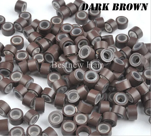 jar I Tip Hair Beads Silicone Micro Rings Links for Hair Extensions Blac Brown Blonde 50x28x30mm1456784