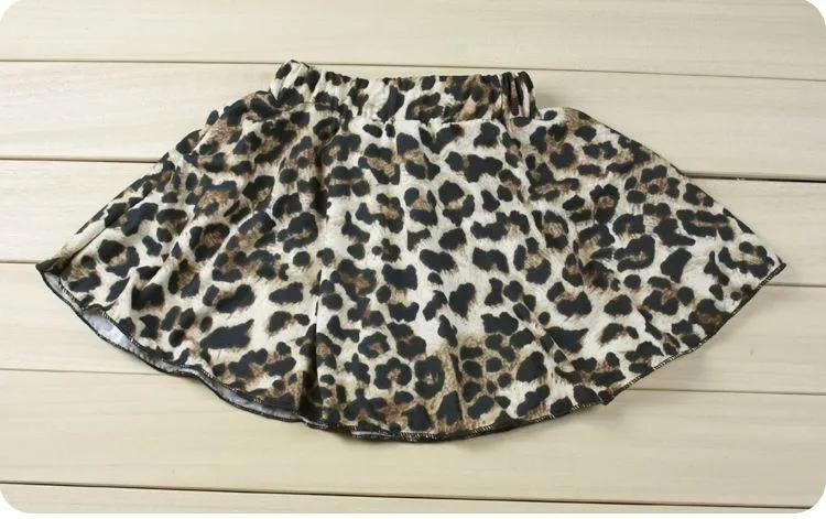 2015 Vår New Girl Sets Denim Långärmade T-shirts Leopard Skirt Black Scalf Barnuppsättningar