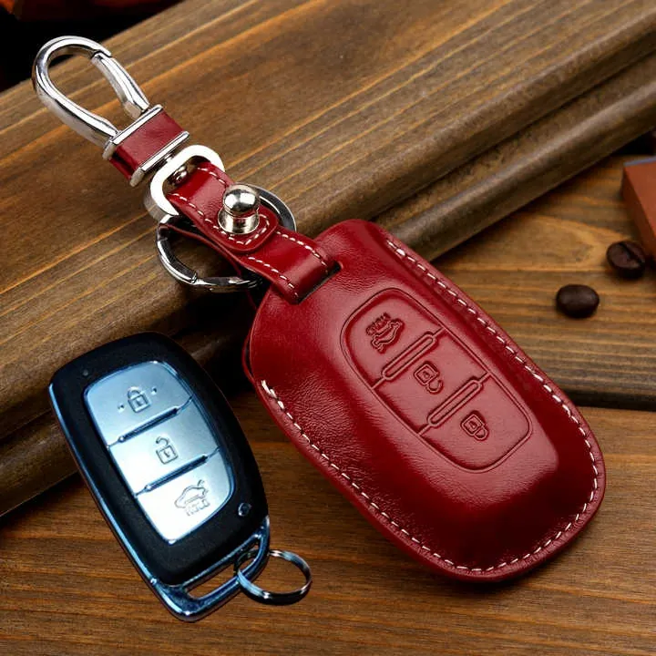 Genuine Leather Car Key Fob Cover For Hyundai Creta Ix25 Grand I10 Xcent  Elite I20 I40 Smart Key Holder Bag Auto Keychain Accessor243g From 23,17 €