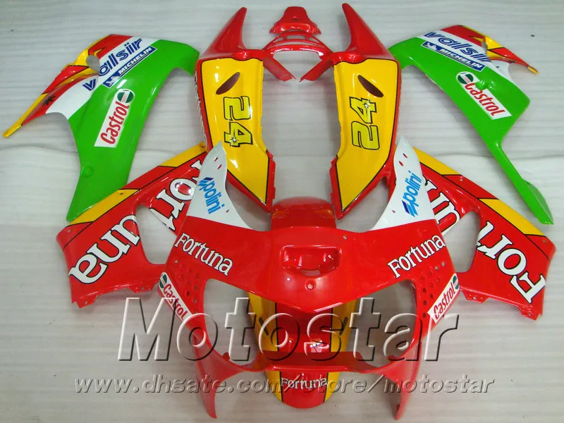 Honda CBR900 RR Fairings 1998 1999 CBR900RR Red Green FortunaプラスチックフェアリングキットCBR919 98 99 QD9