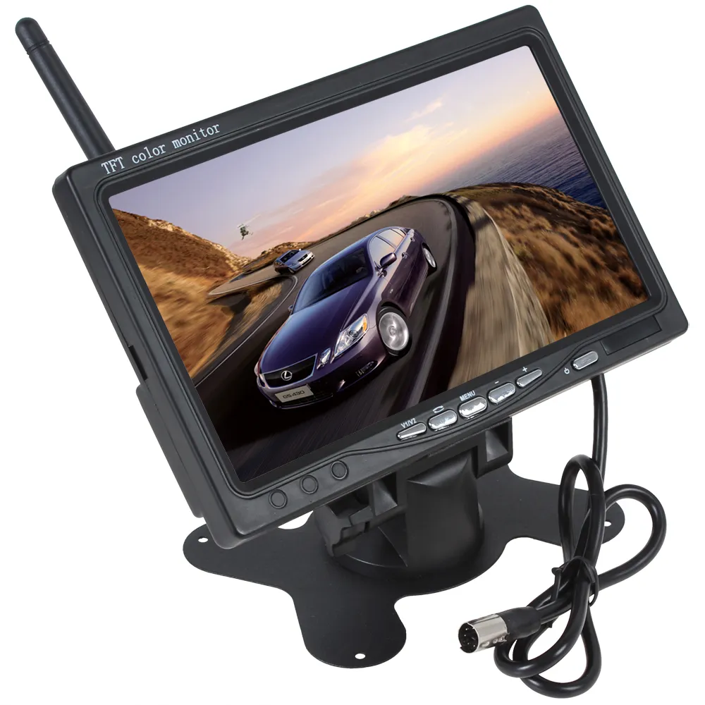 Auto Parking 100m 2.4G Wireless Achteruitzicht camera 120 graden back-upcamera + 7 inch 800 * 480 TFT LCD Mini auto achteruitkijkmonitor