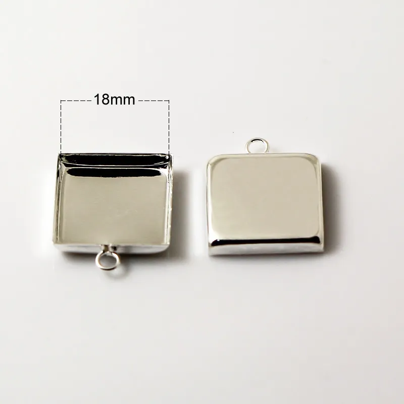 Beadsnice vierkante bezel blanco hanger messing cabochon instellingen handgemaakte sieraden accessoires geheel cadeau-item 8237454