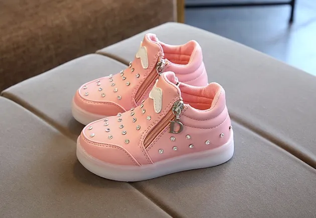 mode färgglada upplysta barn skor ledde härligt coolt nytt märke coolt barn sneakers casual stövlar baby boys flickor skor