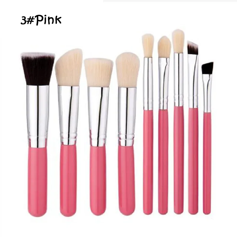 8stPro Makeup Borstes Set Foundation Blandning Pulverögonskugga Kontur Concealer Blush Eyebrow Brush Pink/Slivery/Black