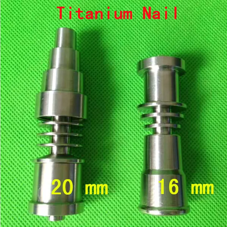 Partihandel Universal GR2 Titan Nail Man och Kvinna 16 / 20mm 2In1 / 4IN1 / 6In1 Domeless Titanium Nail Ti Spik för vax DAB Glass Bongs